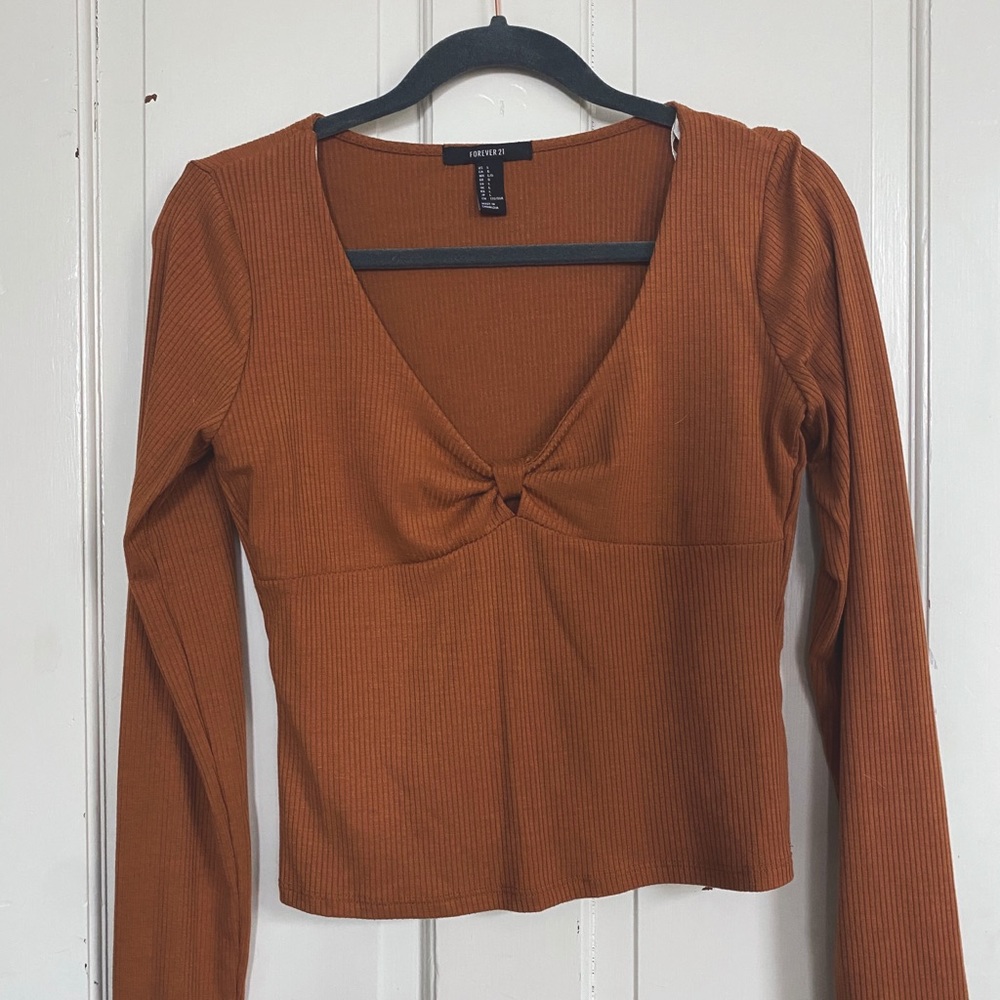 Ribbed Front Tie Top